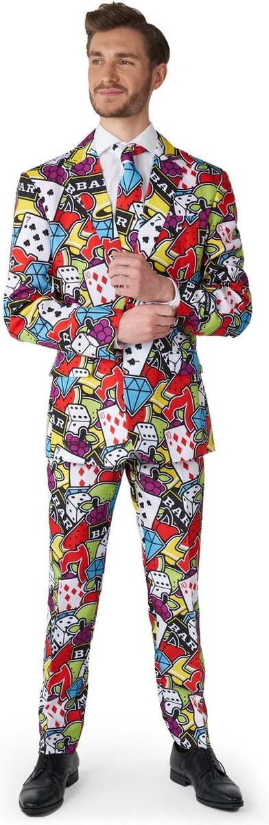 Casino Kostuum | Casino Icons Colour Jack | Man | Maat 52-54 | Carnaval kostuum | Verkleedkleding